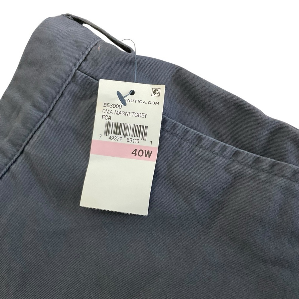 Nautica Men's Charcoal Flat Front Shorts - Picture 3 of 4